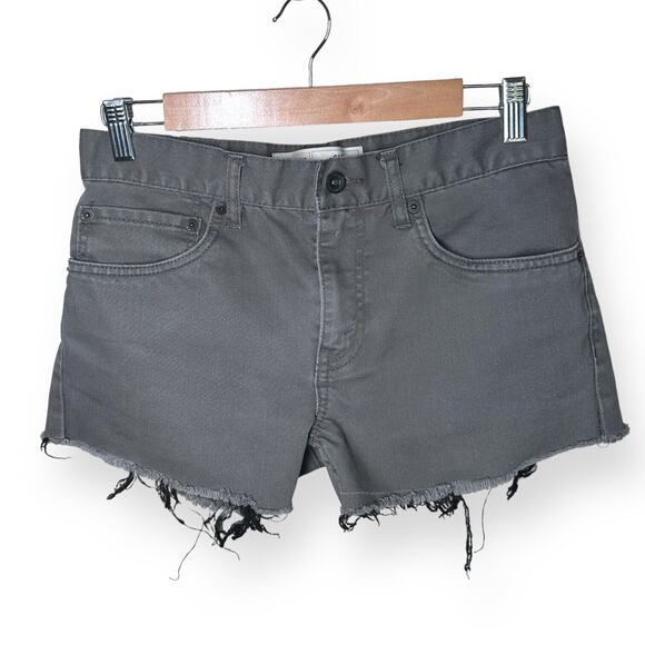 LEVI'S 511 Cut Off Shorts Cotton Mid Rise Frayed Hem Stretch Smoked Gray 28 - Picture 2 of 9